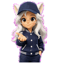 白狮 · 少女，指向前方