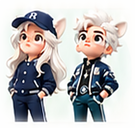 白狮：白发猫耳少女与少年